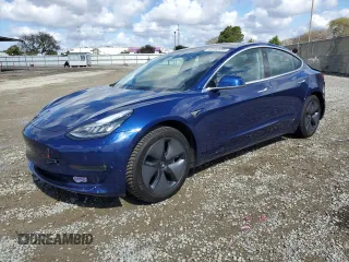 2019 Tesla Model 3 Mid Range with VIN 5YJ3E1EA8KF299456, listed as a Copart auction lot 48152695 with 27,144 mi miles and Salvage Title. Bid and sale history available at DreamBid. Image 1.