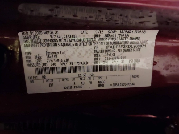 2013 Ford Focus SE with VIN 1FADP3F2XDL200871, listed as a IAAI auction lot 41868961 with 223,703 mi miles and . Bid and sale history available at DreamBid. Image 9.