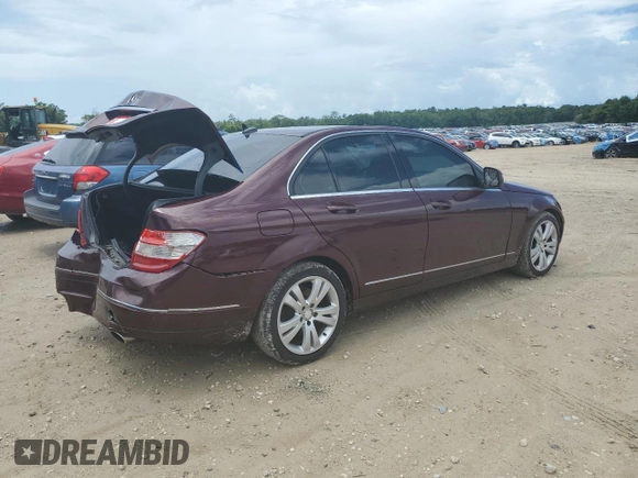 2009 Mercedes-Benz C 300 Sport with VIN WDDGF54X29R083494, listed as a Copart auction lot 58584005 with 189,716 mi miles and Salvage title. Bid and sale history available at DreamBid. Image 3.