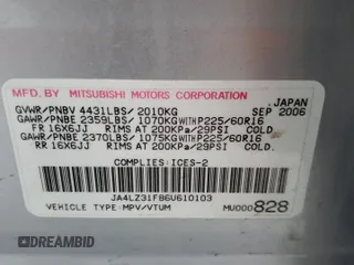 2006 Mitsubishi Outlander LS with VIN JA4LZ31F86U610103, listed as a Copart auction lot 88787405 with 134,345 mi miles and Salvage Title. Bid and sale history available at carsss.com. Image 13.