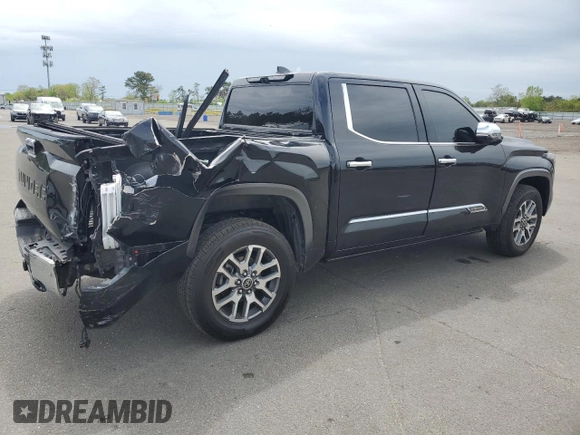2022 Toyota Tundra 1794 Edition with VIN 5TFMA5DB6NX036927, listed as a Copart auction lot 56486805 with 67,634 mi miles and Salvage title. Bid and sale history available at DreamBid. Image 3.