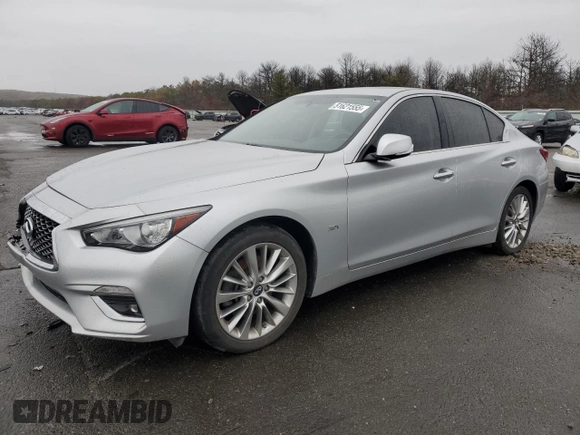 2019 Infiniti Q50 3.0t LUXE with VIN JN1EV7AR2KM558508, listed as a Copart auction lot 51621555 with 86,162 mi miles and Salvage Title. Bid and sale history available at carsss.com. Image 1.