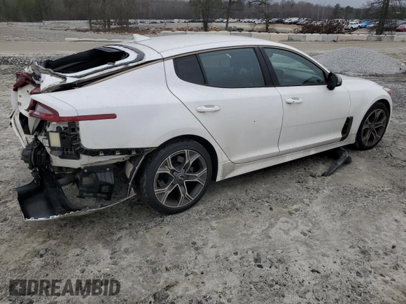 2020 Kia Stinger GT-Line with VIN KNAE15LAXL6072472, listed as a Copart auction lot 43606355 with 45,934 mi miles and Salvage Title. Bid and sale history available at DreamBid. Image 3.
