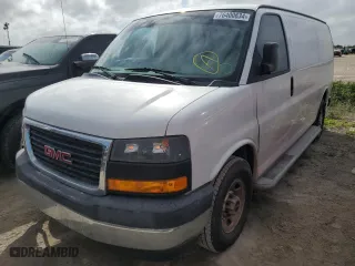 2019 GMC Savana Cargo Van with VIN 1GTW7AFG5K1256647, listed as a Copart auction lot 76400634 with 35,729 mi miles and Non Repairable. Bid and sale history available at carsss.com. Image 1.