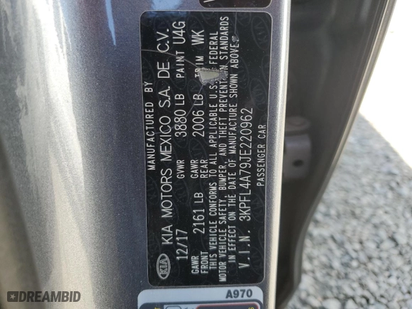 2018 Kia Forte LX with VIN 3KPFL4A79JE220962, listed as a Copart auction lot 50145625 with 127,222 mi miles and Salvage Title. Bid and sale history available at carsss.com. Image 12.