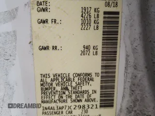 2018 Nissan Altima SV with VIN 1N4AL3AP7JC298321, listed as a Copart auction lot 82376203 with 70,376 mi miles and Non Repairable. Bid and sale history available at DreamBid. Image 14.