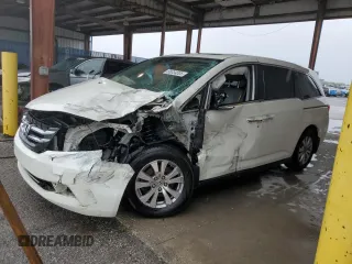 2015 Honda Odyssey EX-L z VIN 5FNRL5H69FB046456, wystawiony jako Copart lot #56334005 z przebiegiem Nie podano mil oraz Szkoda całkowita • Salvage title. Historia ofert i sprzedaży dostępna na DreamBid. Obrazek 1.