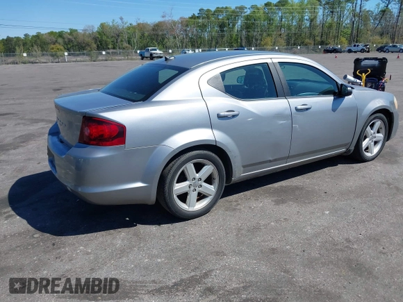 2013 Dodge Avenger with VIN 1C3CDZAB4DN661517, listed as a IAAI auction lot 41886529 with 141,596 mi miles and . Bid and sale history available at DreamBid. Image 4.