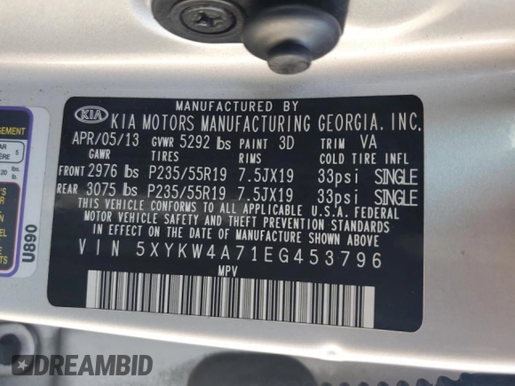 2014 Kia Sorento SX Limited with VIN 5XYKW4A71EG453796, listed as a Copart auction lot 43100365 with 140,589 mi miles and Clean Title. Bid and sale history available at carsss.com. Image 13.