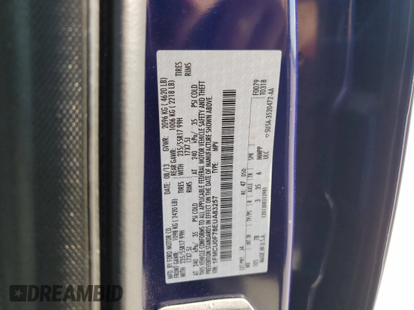 2014 Ford Escape S с VIN 1FMCU0F78EUA83257, выставлен на аукционе Copart как лот 56822735 с пробегом 129 485 миль миль и Списание • Salvage title. История ставок и продаж доступна на DreamBid. Изображение 14.