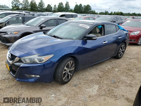 2016 Nissan Maxima S with VIN 1N4AA6AP7GC393929, listed as a Copart auction lot 64045643 with 75,085 mi miles and Salvage Title. Bid and sale history available at DreamBid. Image 1.