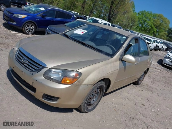 2009 Kia Spectra EX with VIN KNAFE222495653112, listed as a IAAI auction lot 41998808 with 59,187 mi miles. Bid and sale history available at carsss.com. Image 2.