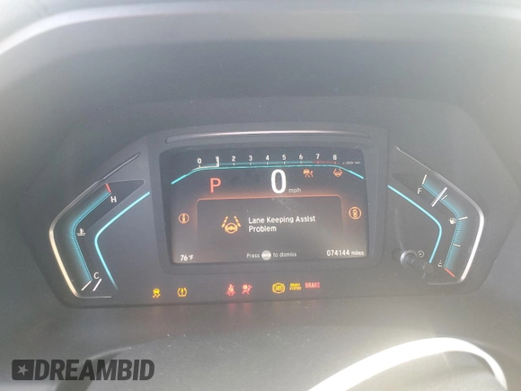 2022 Honda Odyssey EX with VIN 5FNRL6H50NB011204, listed as a Copart auction lot 78883064 with 74,144 mi miles and Salvage Title. Bid and sale history available at DreamBid. Image 9.
