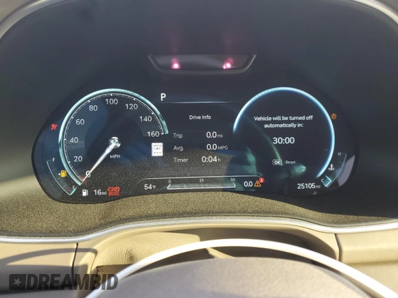 2022 Genesis GV80 with VIN KMUHBDSB1NU096639, listed as a Copart auction lot 47639035 with 25,105 mi miles and Salvage title. Bid and sale history available at DreamBid. Image 9.