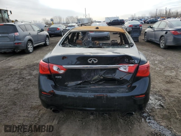 2016 Infiniti Q50 with VIN JN1EV7AR9GM343019, listed as a Copart auction lot 50706405 with Not Provided miles and Non Repairable. Bid and sale history available at DreamBid. Image 6.