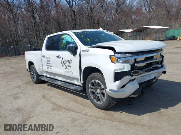 2025 Chevrolet Silverado 1500 with VIN 3GCUKJEL2SG115606, listed as a IAAI auction lot 41917657 with 10,413 mi miles and . Bid and sale history available at DreamBid. Image 1.