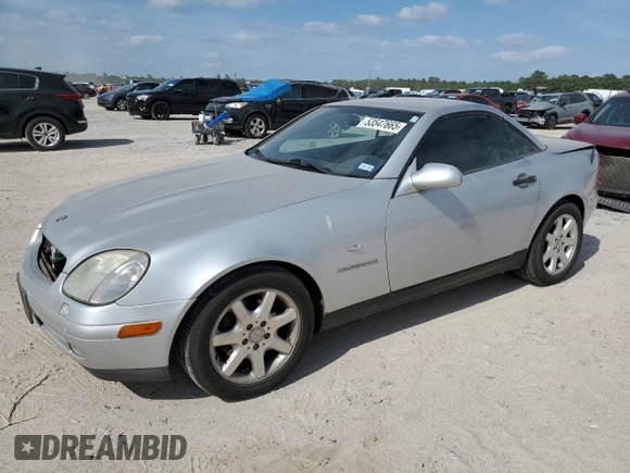 1998 Mercedes-Benz SLK-Class with VIN WDBKK47F7WF055151, listed as a Copart auction lot 53547665 with 49,576 mi miles and Clean Title. Bid and sale history available at carsss.com. Image 1.