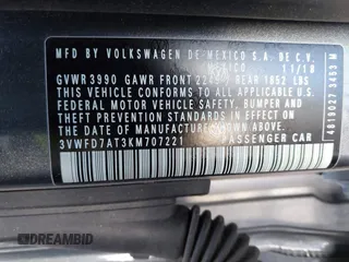 2019 Volkswagen Beetle S с VIN 3VWFD7AT3KM707221, выставлен на аукционе IAAI как лот 41860730 с пробегом 35 885 миль миль и . История ставок и продаж доступна на DreamBid. Изображение 9.