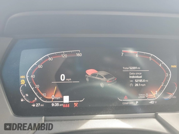 2021 BMW 2 Series 228i with VIN WBA53AK01M7J27575, listed as a Copart auction lot 56217515 with 52,201 mi miles and Non repairable. Bid and sale history available at DreamBid. Image 9.