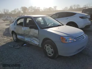 2002 Honda Civic LX with VIN 2HGES16502H572761, listed as a Copart auction lot 50168235 with 248,045 mi miles and Salvage Title. Bid and sale history available at carsss.com. Image 4.