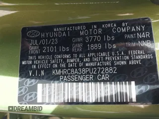 2023 Hyundai Venue Limited with VIN KMHRC8A38PU272882, listed as a IAAI auction lot 41752488 with 7,003 mi miles and . Bid and sale history available at DreamBid. Image 9.