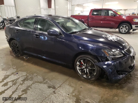 2007 Lexus IS 250 with VIN JTHCK262975010467, listed as a Copart auction lot 49788925 with 199,043 mi miles and Salvage Title. Bid and sale history available at carsss.com. Image 4.