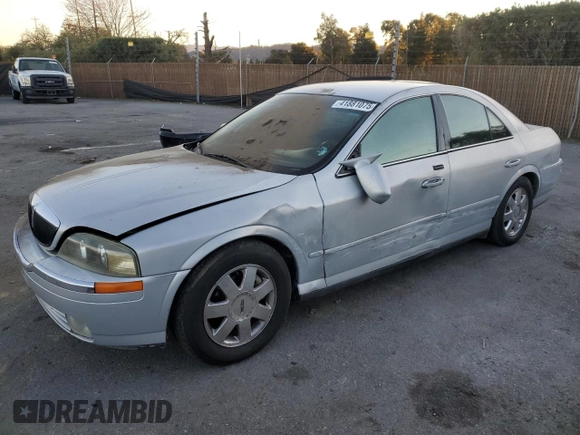 2002 Lincoln LS w/Base Pkg with VIN 1LNHM87A92Y620057, listed as a Copart auction lot 41881075 with 179,859 mi miles and Salvage Title. Bid and sale history available at carsss.com. Image 1.