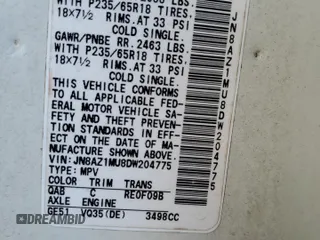 2013 Nissan Murano S with VIN JN8AZ1MU8DW204775, listed as a Copart auction lot 84963904 with 95,655 mi miles and Salvage Title. Bid and sale history available at carsss.com. Image 14.