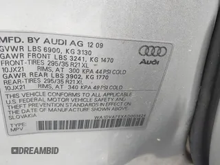 2010 Audi Q7 with VIN WA1DVAFEXAD003424, listed as a IAAI auction lot 42282789 with 131,459 mi miles and . Bid and sale history available at DreamBid. Image 9.
