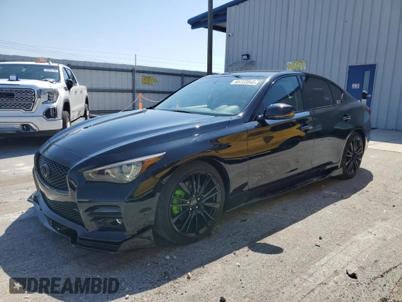 2015 Infiniti Q50 with VIN JN1BV7AP6FM349747, listed as a Copart auction lot 65723545 with 108,795 mi miles and Salvage title. Bid and sale history available at DreamBid. Image 1.