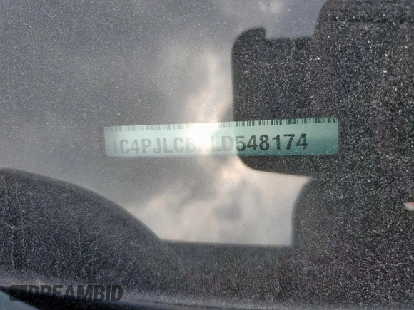 2020 Jeep Cherokee Latitude with VIN 1C4PJLCBXLD548174, listed as a Copart auction lot 53548805 with 90,578 mi miles and Salvage title. Bid and sale history available at DreamBid. Image 12.