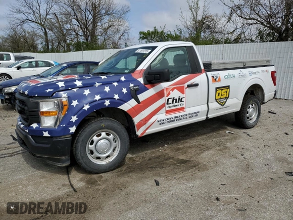 2021 Ford F-150 XL with VIN 1FTMF1C56MKD81988, listed as a Copart auction lot 51101275 with 94,531 mi miles and Salvage title. Bid and sale history available at DreamBid. Image 1.