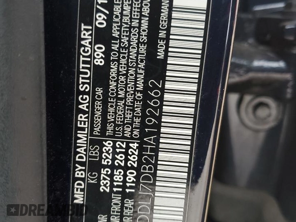 2017 Mercedes-Benz CLS 550 z VIN WDDLJ7DB2HA192662, wystawiony jako Copart lot #45652615 z przebiegiem 146 191 mil mil oraz Szkoda całkowita • Salvage title. Historia ofert i sprzedaży dostępna na DreamBid. Obrazek 12.