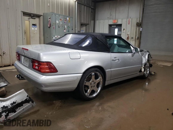 1999 Mercedes-Benz SL-Class with VIN WDBFA68F0XF180251, listed as a Copart auction lot 81543864 with 136,234 mi miles and Salvage Title. Bid and sale history available at carsss.com. Image 3.
