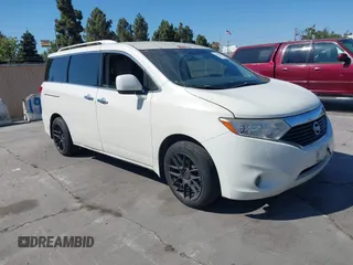 2014 Nissan Quest S with VIN JN8AE2KP7E9107596, listed as a IAAI auction lot 42745979 with 180,780 mi miles and . Bid and sale history available at DreamBid. Image 1.