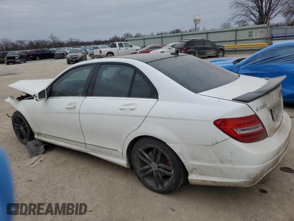 2013 Mercedes-Benz C 250 Sport with VIN WDDGF4HB5DA784854, listed as a Copart auction lot 43953325 with 83,617 mi miles and Salvage Title. Bid and sale history available at carsss.com. Image 2.
