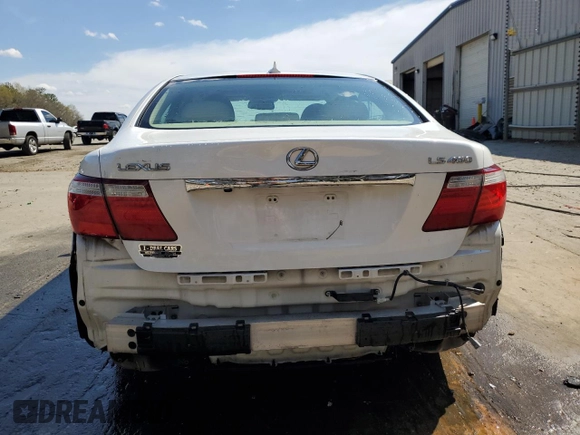 2008 Lexus LS 460 with VIN JTHBL46F385083522, listed as a Copart auction lot 50749155 with 128,339 mi miles and Salvage Title. Bid and sale history available at DreamBid. Image 6.