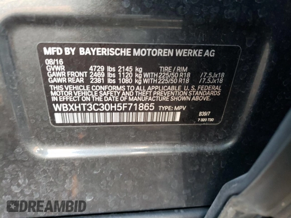 2017 BMW X1 xDrive28i with VIN WBXHT3C30H5F71865, listed as a Copart auction lot 67841122 with 75,471 mi miles. Bid and sale history available at carsss.com. Image 14.