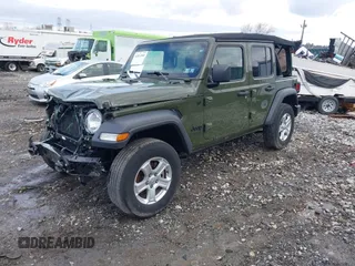 2021 Jeep Wrangler Unlimited Sport S with VIN 1C4HJXDG1MW836029, listed as a IAAI auction lot 41811840 with 34,992 mi miles. Bid and sale history available at carsss.com. Image 16.