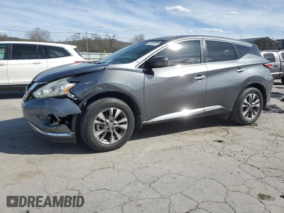 2016 Nissan Murano SV with VIN 5N1AZ2MG0GN169702, listed as a Copart auction lot 50303555 with 142,024 mi miles and Salvage Title. Bid and sale history available at carsss.com. Image 1.