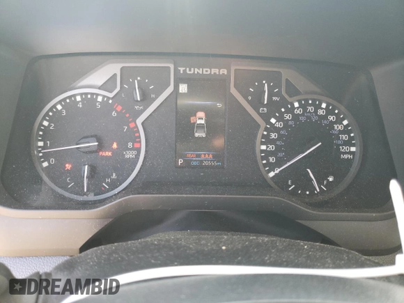 2023 Toyota Tundra SR5 with VIN 5TFLA5DB6PX105842, listed as a Copart auction lot 44166955 with 20,555 mi miles and Salvage title. Bid and sale history available at DreamBid. Image 9.
