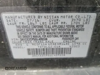 2016 Nissan Note SL with VIN 3N1CE2CP5GL409338, listed as a Copart auction lot 50560435 with 57,261 mi miles and Salvage title. Bid and sale history available at DreamBid. Image 14.