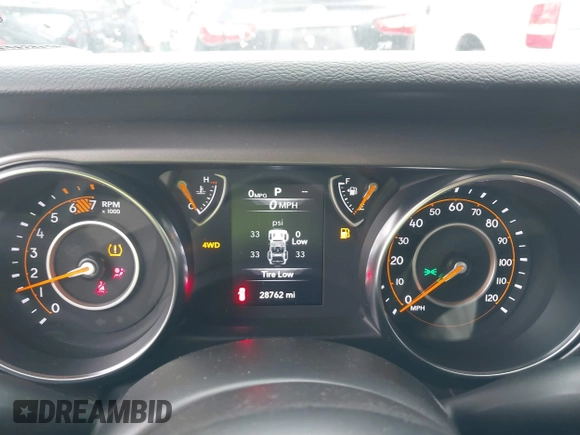 2022 Jeep Wrangler Unlimited Willys Sport with VIN 1C4HJXDN1NW175134, listed as a IAAI auction lot 41615254 with 28,762 mi miles and . Bid and sale history available at DreamBid. Image 7.