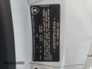 2020 Lamborghini Huracan z VIN ZHWUT5ZF5LLA15314, wystawiony jako Copart lot #58308943 z przebiegiem 11 958 mil mil oraz Szkody całkowita. Historia ofert i sprzedaży dostępna na DreamBid. Obrazek 12.