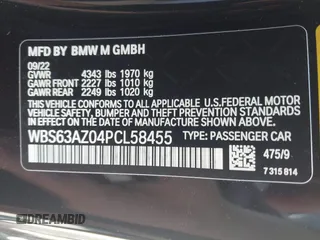 2023 BMW 4 Series z VIN WBS63AZ04PCL58455, wystawiony jako IAAI lot #42134004 z przebiegiem 4 589 mil mil oraz . Historia ofert i sprzedaży dostępna na DreamBid. Obrazek 9.