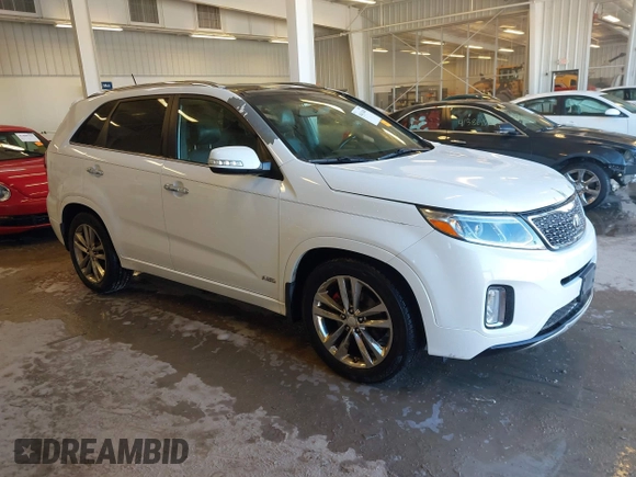 2014 Kia Sorento SX Limited with VIN 5XYKWDA72EG438837, listed as a IAAI auction lot 41413408 with 180,904 mi miles. Bid and sale history available at carsss.com. Image 1.