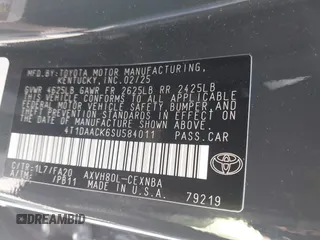 2025 Toyota Camry LE with VIN 4T1DAACK6SU584011, listed as a IAAI auction lot 42119086 with 7,229 mi miles and . Bid and sale history available at DreamBid. Image 9.