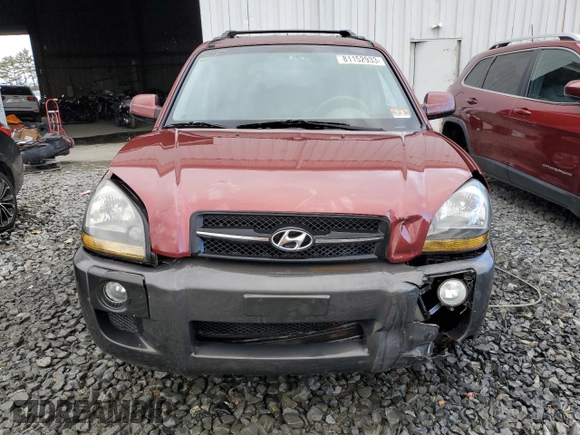 2007 Hyundai Tucson SE with VIN KM8JN12D47U665560, listed as a Copart auction lot 81152933 with 161,090 mi miles and Salvage Title. Bid and sale history available at carsss.com. Image 5.