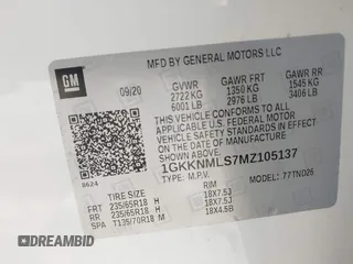 2021 GMC Acadia SLT with VIN 1GKKNMLS7MZ105137, listed as a IAAI auction lot 42526856 with 16,290 mi miles and . Bid and sale history available at DreamBid. Image 9.