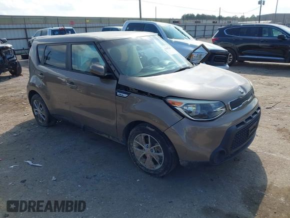 2015 Kia Soul with VIN KNDJN2A21F7150992, listed as a IAAI auction lot 41487863 with 1 mi miles. Bid and sale history available at carsss.com. Image 1.